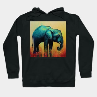 Elephant Art with Colourful Paint Splatters Hoodie